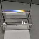 Glass Vintage Jewelry Box Keepsake storage Trinket Ring Display Box Home Decor Beveled Clear Glass Box Organizer(6.5x3.5x3.3inches) (Silver)