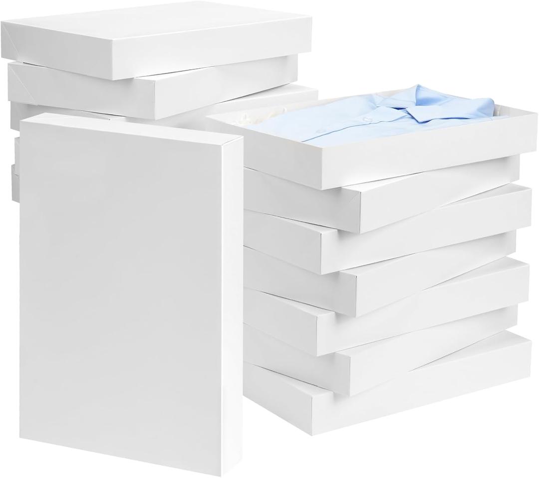 Moretoes 12 pcs Gift Boxes, White Robe Boxes, for Wrapping Gift(Large 11"x 8,5'' x 1,5'')