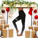 BBY Women's High Waisted Yoga Pants 7/8 Length Leggings with Black foil Stamping (Black)