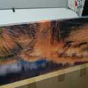 Landscape Canvas Wall Art Large Blue Lake and Mountain Artwork 29"x58"