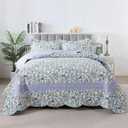 HoneiLife Oversized King Bedspreads - California King Quilt Sets 120"x120",3-Piece Floral Bedspreads, Lightweight Coverlets, Wildflower Quilts, King Quilt Bedding Sets for All Season Use