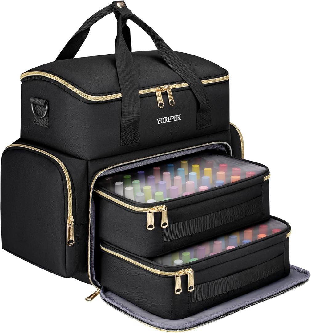 YOREPEK Extra Large Nail Polish Organizer Case Holds 70 to 100+ Bottles (15ml/0.5 fl.oz) UV lamp, Gel Polish Travel Case Bag with 2 Removable Pouches Fits Nail Suppiles, Gift for Manicurist, Girls