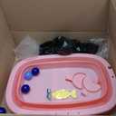 Dog Bath Tub with Dog Toys Pet Bathtub, Portable Puppy Bathtub for Easy Baths and Easy Storage, Dog Bath Tubs for Small Medium Pets-Foldable Pet Shower Tub with Drainage Hole, 26.5 x 17.2 x 7.8In,Pink