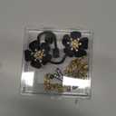 Straw Covers for Stanley Cup Accessories: Black Decorations for Stanley 30 oz & 40 oz Tumbler with Handle, Bling Letter Charms and Flower Silicone Straw Cap Topper, Trendy Stuff for Teen Girls & Women