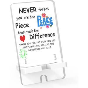 6 x Thank You Gifts for Women, Men, Teacher Appreciation Gifts for Coworker, Boss, Friends or BestiesDecorative Gift, Clear Acrylic Office Decor, Also a Stand for Phones (5.6"x3.15")