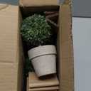 Woration Artificial Green Grass Ball Potted Fake Shrubs Big & Small Ball Plant Decoration Faux Small Boxwood Topiary Home Office Desk Table Room, 2 Pack