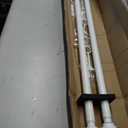 2 Pack Heavy Duty 1 Inch Diameter Single Curtain Rods 36-72 Adjustable Window Curtain Rod with Aluminum Alloy Cylindrical Cap Finials, Wall Mount and Ceiling Mount, Matte White