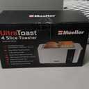 Mueller UltraToast Full Stainless Steel Toaster 4 Slice, Long Extra-Wide Slots for Bagels and Waffles, 6 Browning Levels, LED Display, Cancel/Defrost/Reheat Functions & Removable Tray, Kitchen Gadgets