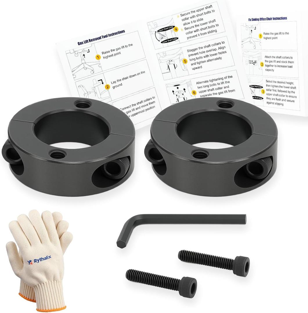Pro 28mm Gas Lift Cylinder Removal Kit | 700lb-Rated Office Chair Saver Tools with Poly-Cotton Gloves | Fix Sinking Chair Mechanism (Steel Construction)