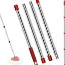 4 Section Stainless Spin Mop Replacement Handle for O Cedar Spin Mop Handle for Ocedar Spin Mop Handles Adjustable 30" to 58" Mop Stick Pole to Various Floor Clean, Universal Screw Joint (No Mop Head)