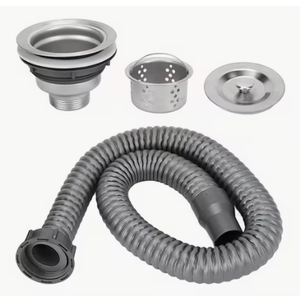 Drain Plug Basket Strainer Stainless Steel Sink Plug Kit, Hair Salon Shampoo Basin Drain Plug kit, Fast Drainage Sink Plug with Hair Catcher Accessories for Shampoo Bed, kitchen, Sturdy and Durable