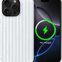 for iPhone 14 Pro Max Case,Compatible with MagSafe,Cute Fashion Striped Aesthetic Retro Design for Women Girls,Soft TPU Durable Protection Case for iPhone 14 Pro Max-Blue and White