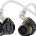 Linsoul KZ ZS10 PRO 2 in Ear Monitor IEM, 1DD+4BA Hybrid Wired Earbuds, with 4-Level Tuning Switch, 3-Way Crossover Gaming Earbuds, Silver-Plated IEM Cable for Musician Audiophile (Black, with Mic)