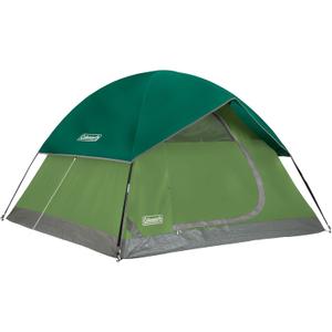 Coleman Sundome Camping Tent with Rainfly, 4 Person Tent Sets Up in 10 Mins, Weatherproof Shelter for Camping, Festivals, Backyard, Sleepovers, & More (PFAS-Free, Spruce Green)