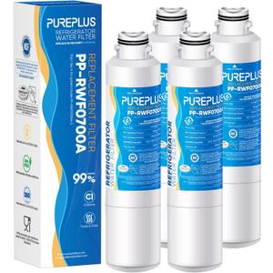 PUREPLUS DA29-00020B Replacement for Samsung DA29-00020A/B, DA29-00020B-1, RF28HMEDBSR, RF263BEAESR, RFG297HDRS, HAF-CIN/EXP, RF4287HARS, RF28HFEDBSR, 469101, RWF0700A Refrigerator Water Filter, 4PACK