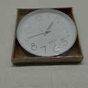 Tosnail 12 Inches Round Silent Non Ticking Quartz Wall Clock - Elegant Silver Frame