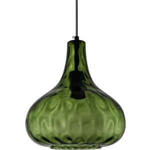 Green Glass Pendant Lighting Farmhouse Vintage Glass Globe Pendant Light Fixture, Mid-Century Modern Pendant Lamp Black Finish 9.45″ Shade for Kitchen Island Dining Room, Diameter: 9.45 inches, Height: 10.24 inches