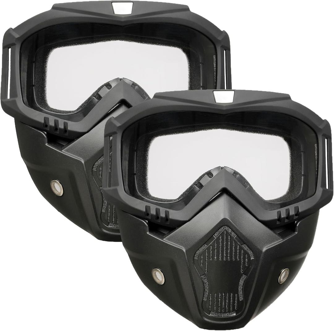 Airsoft Mask Full Face, Paintball Mask, Tactical Mask, Motorcycle Helmet Goggles with Removable Face Mask for Men Women (
