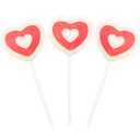 Fruidles 80-Count Red Double Heart Tattoo Lollipop Sucker, White Shaped Lollipop with Red Heart, 10g Individually Wrapped Candy (EXP 11/02/26)