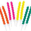 4 x Talking Tables 8 x Colorful Rainbow Birthday Cake Candles with Holders | Fun Cupcake Topper Decorations for Kids Party, Celebration (7cm)