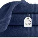 Nine West 3 Piece Premium Bath Towels Set - Made from 100% Cotton Terry Cloth, Provide Absorbent & Comfy, Machine Washable & Quick to Dry, Perfect for Daily Use | 27"x54" (Classic Blue) 