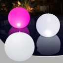 Esuper Floating Pool Lights Solar Powered 1 PCS, 14 Inch Color Changing Led Glow Globe Solar Pool Lights That Float, Inflatable Waterproof Solar Floating Pool Ball Lights for Pool, Party Decorations