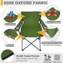 Joyfair Portable Camping Chair, Outdoor Lawn Folding Chairs for Adults, Heavy Duty Large Foldable Chairs for Beach, Fishing, Tailgating and More Outdoor Sport, Carry Bag & Cup Holder, 21 X 21 X 36
