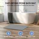 Veeloim Stone Bath Mat Diatomaceous Earth Shower Mat Non-Slip Super Absorbent Diatomite Stone Bath Mats for Bathroom Floor Quick Drying Natural Easy to Clean(23.6''15.4" Gray)