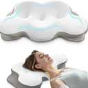 Cervical Neck Pillow, Pillows for Neck and Shoulder Pain, Contour Pillow, Neck Pillows, Pillow for Neck Pain Relief, Side Sleeper Pillows for Adults, Ergonomic Pillow, Memory Foam Pillows(Light_White), Medium