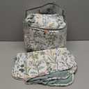 Floral Quilt Queen Set 3 Pieces Soft Microfiber Lightweight Bedspread Queen Bedding Set Garden Style Green Red Botanical Flowers Set for All Seasons 1 Quilt and 2 Pillow Shams