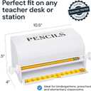 2 x SimplyImagine Pencil Dispenser for Classroom - White Acrylic Pencil Parking Organizer 10.5x5.5x4 in - Fits 50 No. 2 Pencils with Manual Rolling Knob - Teacher Must Haves Gadgets & Desk Decor