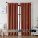Simplebrand Ava Terracotta Blackout Curtains for Bedroom 84 Inch Length 2 Panels Set, Solid Thermal Insulated Privacy Living Room Window Treatment Curtains Blackout Drapes, W40 x L84 Inch, Terracotta