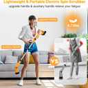 1500 RPM Electric Spin Scrubber for DeWalt 20V Battery, Power Shower Scrubber for Bathroom/Floor/Bathtub/Toilet/Tile,Electric Cleaning Brush with Long Handle & 8 Replaceable Brush (Yellow)