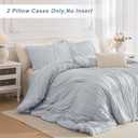 QSH Light Blue Ruched Pillow Shams Standard Size,2 Pack 20"x26" Pillowcases Shabby Boho Chic Decorative Pillow Sham Standard Ultra Soft and Luxury Microfiber Pillow Covers