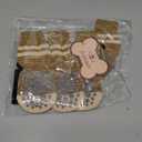 PUPTECK Non Slip Dog Socks to Prevent Licking for Hardwood Floors, Shoes for Hot Pavement Summer Dogs Traction Control Booties Paw Protectors Boots Cold Winter (Medium(2 Pair), Khaki)