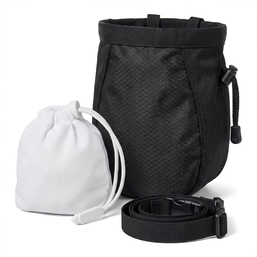 Climbing Chalk Bag for Rock Climbing - with Chalk Ball - Adjustable Black Chalk Bag Bouldering for Rock Climbing Equipment