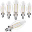 E12 LED Light Bulbs,40 Watt Equivalent Vintage Candle Light Bulbs,B11 Dimmable Soft White 2700K Edison Bulbs for Bedroom,350LM 4.5W Efficient,6-Pack