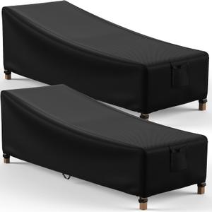 Mrrihand Chaise Lounge Cover, Patio Furniture Covers, Patio Lounge Chair Cover Waterproof and UV Resistant, Heavy Duty Outdoor furniture covers with Air Vent 2 Pack - 84L x 32W x 32H inch