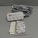 Extension Cord 25 FT Multiple Outlets - Surge Protector Power Strip 8 AC Outlets 3 USB (3.4A 17W) 1080 Joules Flat Long Braided Cord Wall Mountable for Home College Dorm 13A 1625W