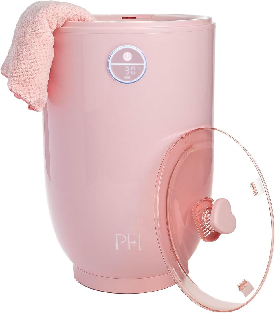 Paris Hilton 20L Luxury Towel Warmer, Built-In Aromatherapy Compartment, Touchscreen Control with Delay Start Timer and Preset Timers, Fits 2 Bath Towels or Throw Blanket, Pink