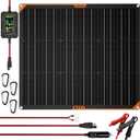 SUNAPEX 50W Flexible Solar Panel with MPPT Charge Controller, Solar Battery Charger Maintainer, 12V Waterproof Solar Trickle Charger for Car, Motorcycle, Boat, Marine, RV, Trailer, Tractor,Truck, etc (Black)