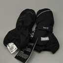 MCTi Kids Mittens Waterproof Winter Ski Warm Sherpa Lined Long Cuff with String (XX-Small, Black)