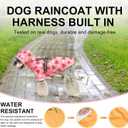 BEAUTYZOO Dog Raincoat Hooded with Harness Built-in for Small Medium Large Dogs Girls Boys, Dog Rain Jacket Slicker Poncho, Waterproof Dog Rain Coat Clothes for Winter Rainy Snowy Days, Pink M