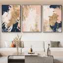 Abstract Canvas Paintings Blue Gold Pink Abstract Wall Art Abstract Pink Oill Painting Pink Blue Gold Abstract Pictures Wall Decor Pink and Blue and Gold Abstract Painting Modern Abstract Art No Frame