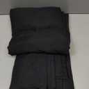 Black Linen Curtains 84 inches Long 2 Panels for Bedroom Back Tab Light Filtering Privacy Sheer Black Curtains Muslin Look Modern Farmhouse Cotton Textured Gauze Curtain for Living Room 2 Panel Set