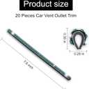 2 x LivTee Bling Car Air Vent Outlet Moulding Trim, 10PCS Car Air Conditioner Decoration Strip, Bling Rhinestone Diamond Car Interior Accessories for Women and Teens, Blue