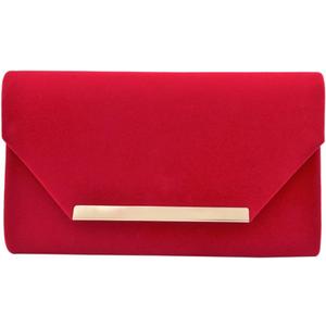 TrendsBlue Elegant Solid Color Velvet Clutch Evening Bag Handbag - Diff Colors (Red) TrendsBlue Elegant Solid Color Velvet Clutch Evening Bag Handbag - Diff Colors (Red)