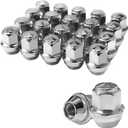 M12X1.5 Lug Nuts - 20pcs OEM Wheel Lug Nuts Compatible with 2009-18 Focus/2012-18 Fusion/2013-2020 Escape/2018+ EcoSport/2011-19 Fiesta, Chrome Acorn Wheel Nuts