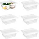 6-Pack Food Pan with Lids, 1/6 Size Food Storage Containers for homes, schools, restaurants, hotels Meal Prep, -40℉-160℉, Stackable, Freezer-Safe (1/6 size 2.5 inch deep, 1.1L/1.1QT)