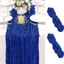 3 Pack 120 Inch Royal Blue Cheesecloth Table Runner Boho Rustic Gauze Sheer Romantic 10 FT Long Cheese Cloth Table Runner for Bridal Baby Shower Wedding Party Birthday Holiday Home Easter Decor